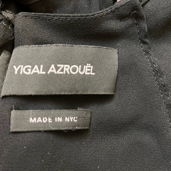 Yigal Azrouel  Intertwined Vines Embroidered Crepe silk Black long formal dress - Picture 5 of 17